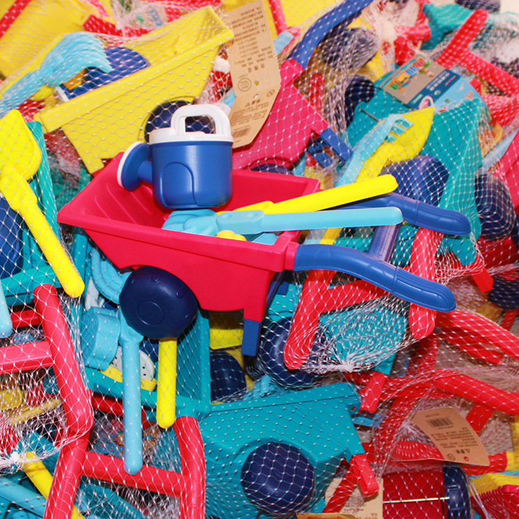 The manufacturer supplies beach trolleys, children's toys, beach sand-digging and sand-playing tool sets, and plastic two-wheeled trolleys Specification drawing