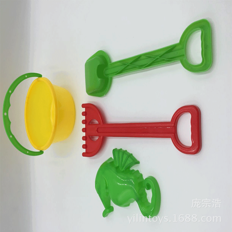 Wholesale children's beach plastic four-wheel stroller toys, summer best-selling children's beach toy set series details Picture