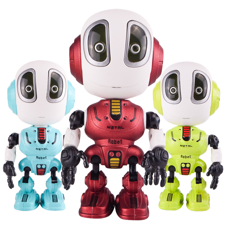Mingyuan Dada Alloy robot features a cool and cute design, touch sensing, cool light tubes, audio recording, tongue learning, and multi-joint movement Item Picture