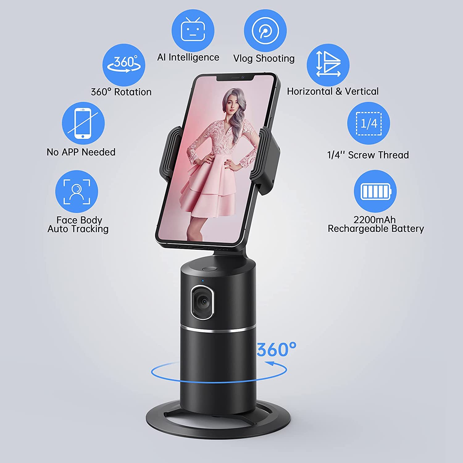 Intelligent 360-degree rotation of face and live shooting mobile phone gimbal stabilizer anti-shaking 3 mobile phone brackets