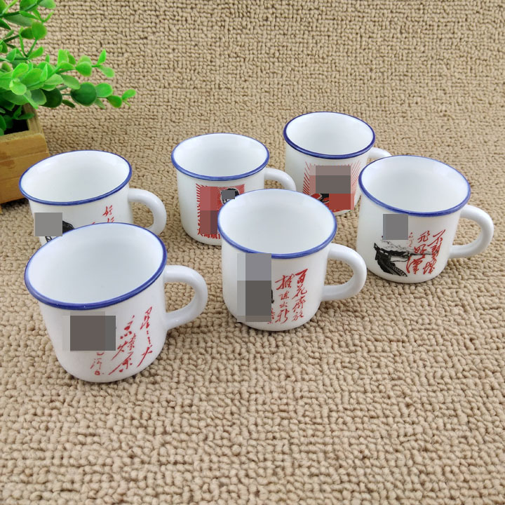 F1736 Nostalgic Ceramic Small Cups, portable cups, Tea cups, milk and juice cups, 2-yuan store in Yiwu Application Scenario