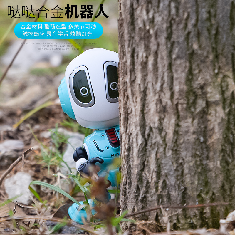 Mingyuan Dada Alloy robot features a cool and cute design, touch sensing, cool light tubes, audio recording, tongue learning, and multi-joint movement Application Scenario