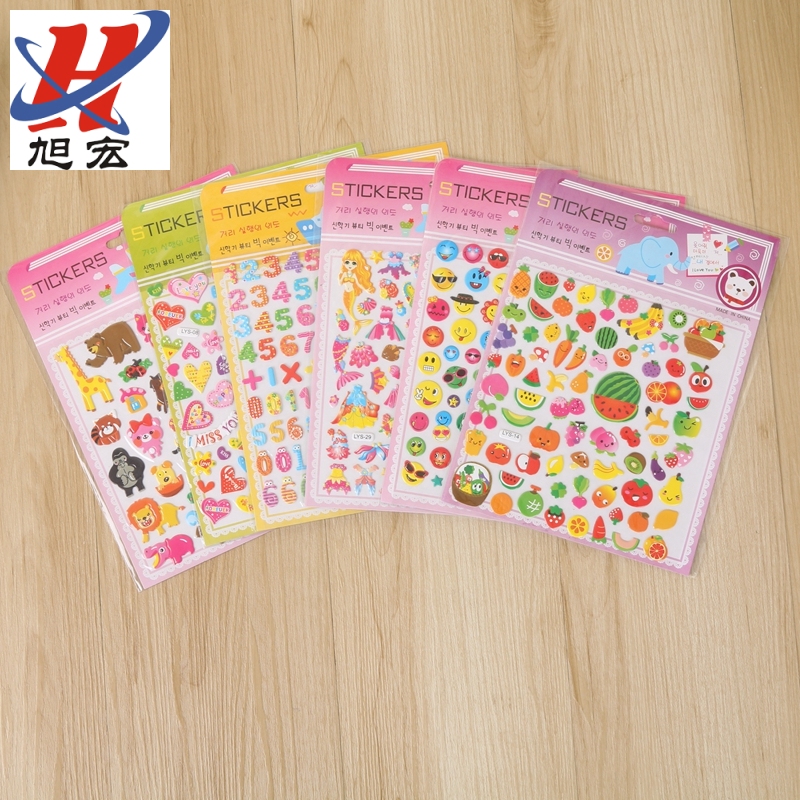 Manufacturer custom foam paste laser transparent pvc sticker eva stereoscopic foam leather children sticker thumbnail