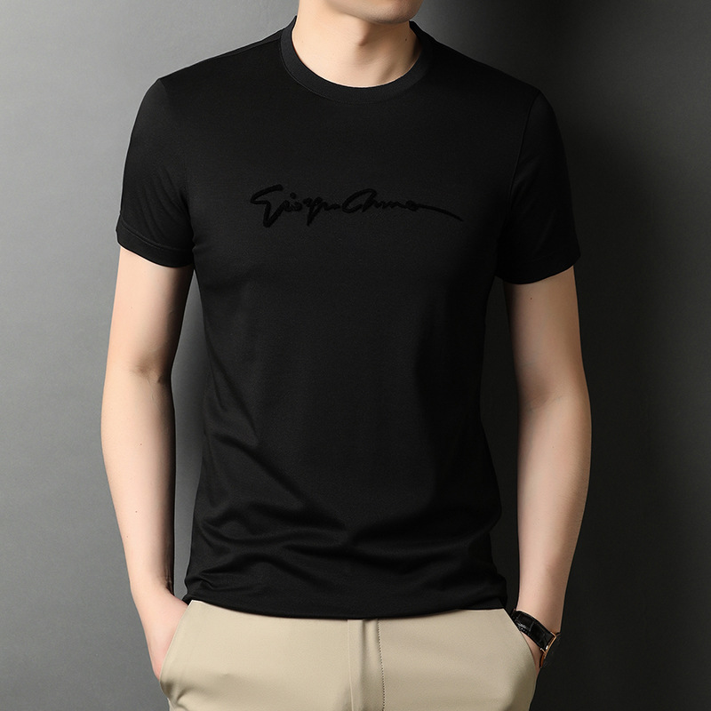 Young and middle-aged men's short sleeve T Shirt summer new t shirt round collar trend short sleeve loose bottom T shirt a P hair