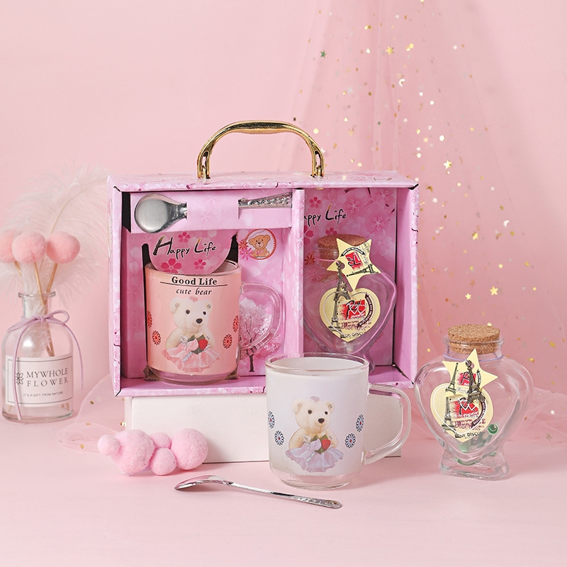 Wholesale of exquisite small gifts for your girlfriend and teacher, featuring a glittering wishing bottle, glass cup and luminous handicrafts details Picture