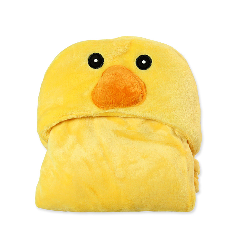 Fleece ponchos hooded ponchos baby blanket cuddle blanket Cartoon animal shape wrapped bath towel blanket thumbnail