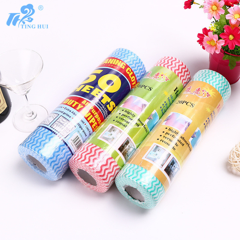 Hot-selling disposable non-woven fabric cleaning cloths for household cleaning, 50 pieces of dot-type cleaning cloths, 25x30cm, wholesale details Picture