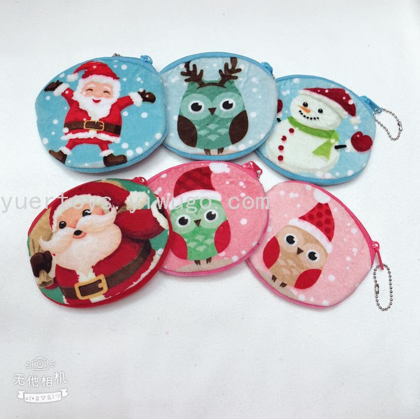 Plush coin purse, Christmas coin purse, 8cm wallet, owl Christmas bag, coin purse, wallet bag Item Picture