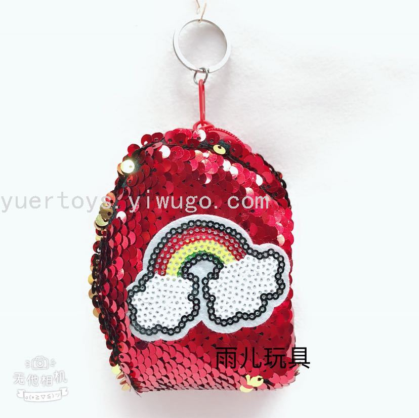 Cartera de lentejuelas peluche zero billetera accesorios bolso de lentejuelas llavero bolso de lentejuelas estereoscópicas pequeño bolso de escuela billetera Item Picture