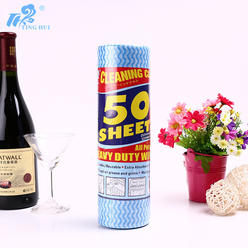 Hot-selling disposable non-woven fabric cleaning cloths for household cleaning, 50 pieces of dot-type cleaning cloths, 25x30cm, wholesale