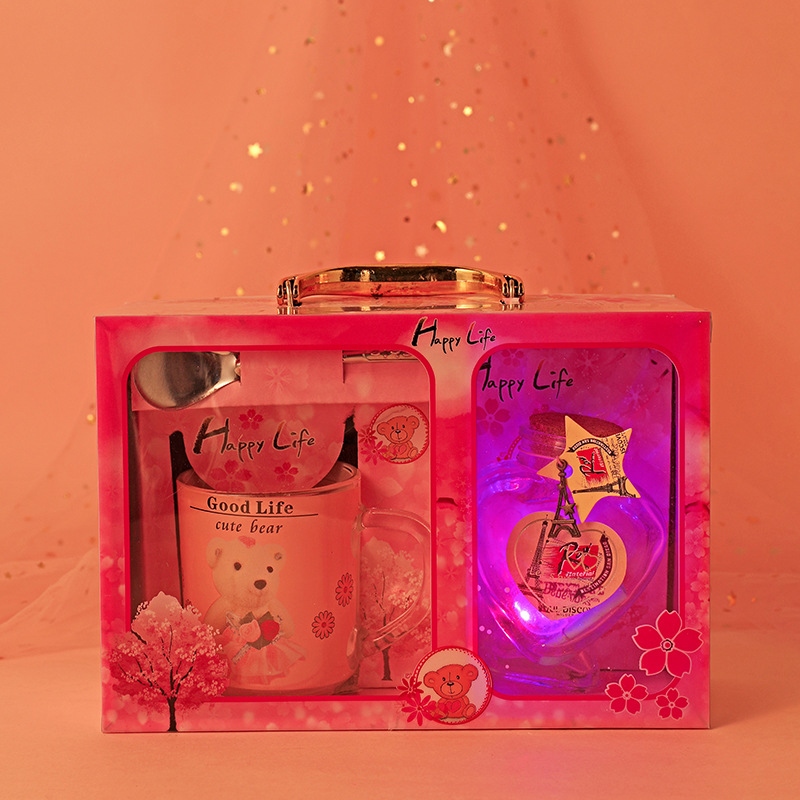 Wholesale of exquisite small gifts for your girlfriend and teacher, featuring a glittering wishing bottle, glass cup and luminous handicrafts Specification drawing