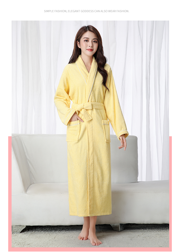 Cotton Bathrobe Towel Material Winter Thickened Warm Robe Men And Women Couples Absorbent Bathrobe Sweat Suit Spring Summer Autumn