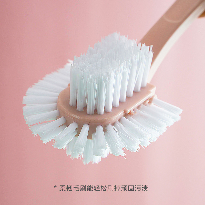 Long-handled soft-bristled shoe brush, a household special non-damaging shoe cleaning tool for children and babies. Five-sided plastic laundry and shoe cleaning brush Specification image