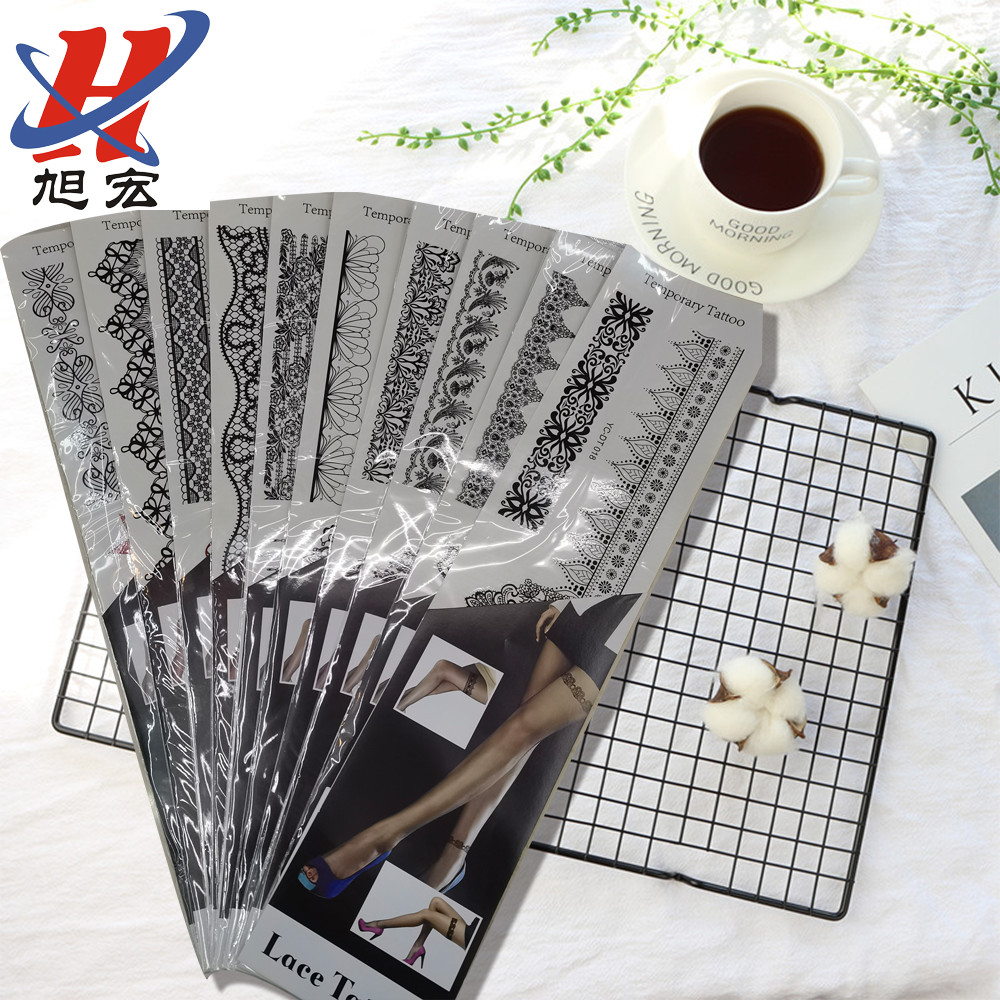 Wholesale of new tattoo stickers, black lace floral arm tattoo stickers, high-quality export transfer stickers, custom-made details Picture