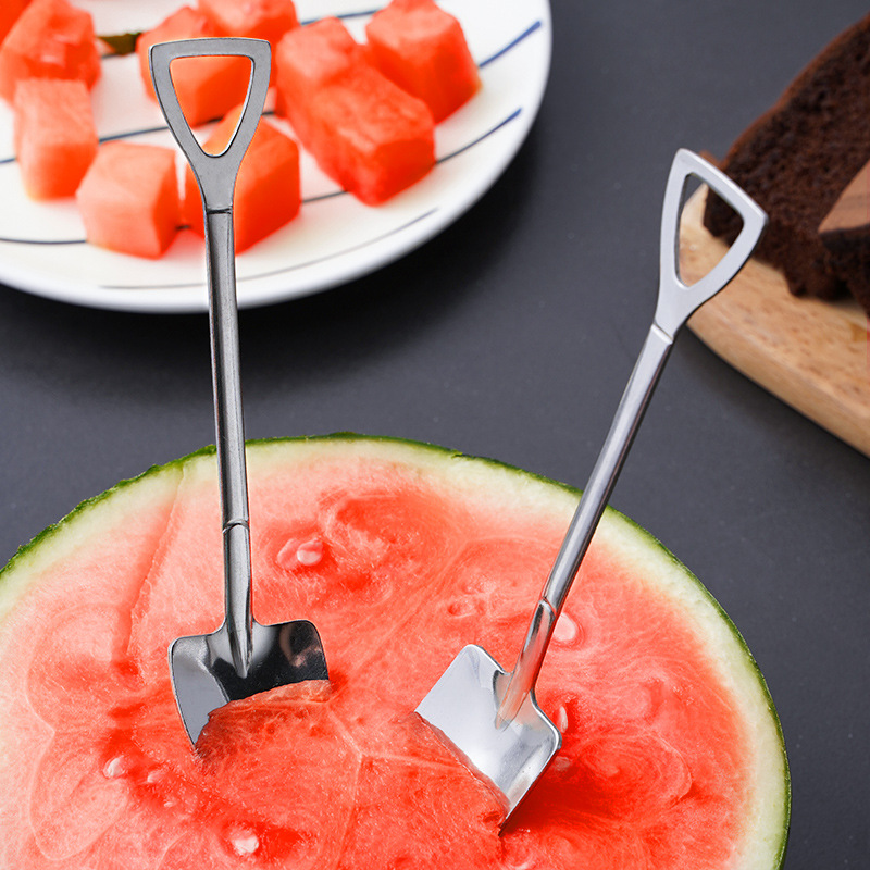 Creative and cute small spoons made of stainless steel for home use, such as watermelon spatula spoons for desserts, couple spoons, and Internet celebrities Specification image