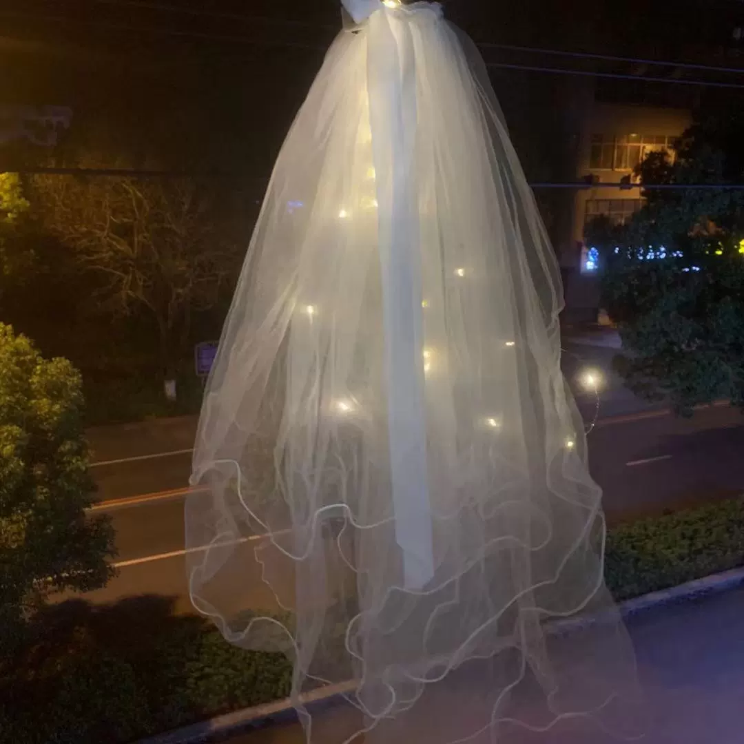 New style headscarf with light, double-layer super fairy-like new bow, double-layer ribbon bow headscarf with light details Picture