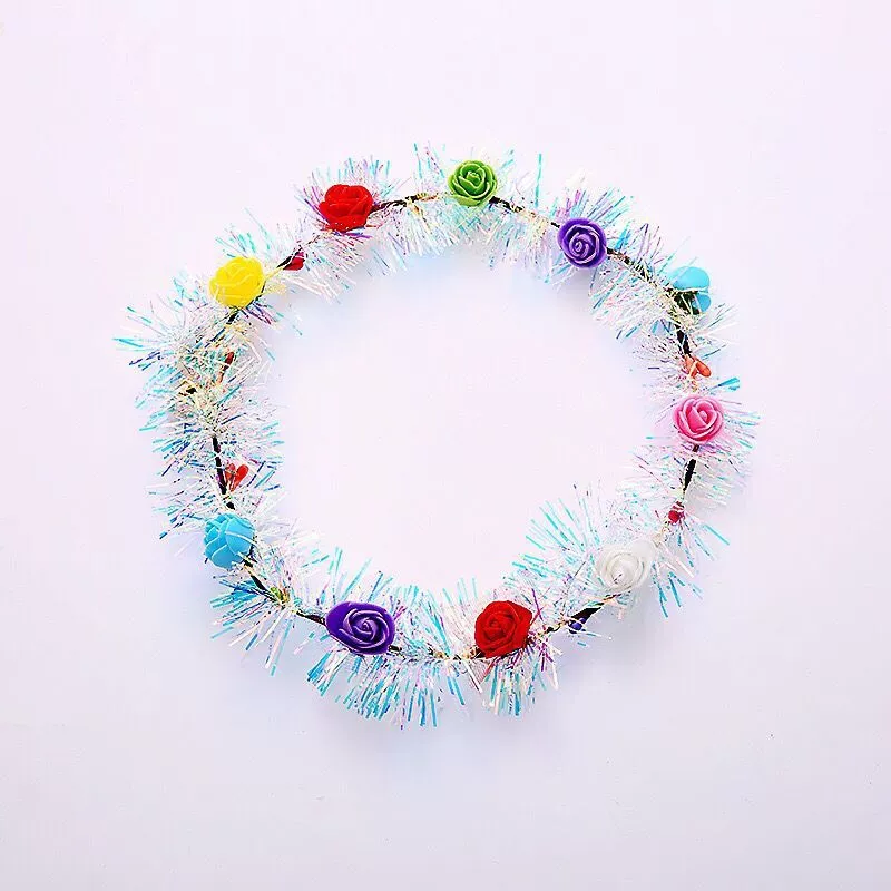 2022 New LED illuminated gold thread flower wreath headband, Forest Girl Japanese and Korean rattan headband, wholesale at tourist attraction street stalls Application Scenario
