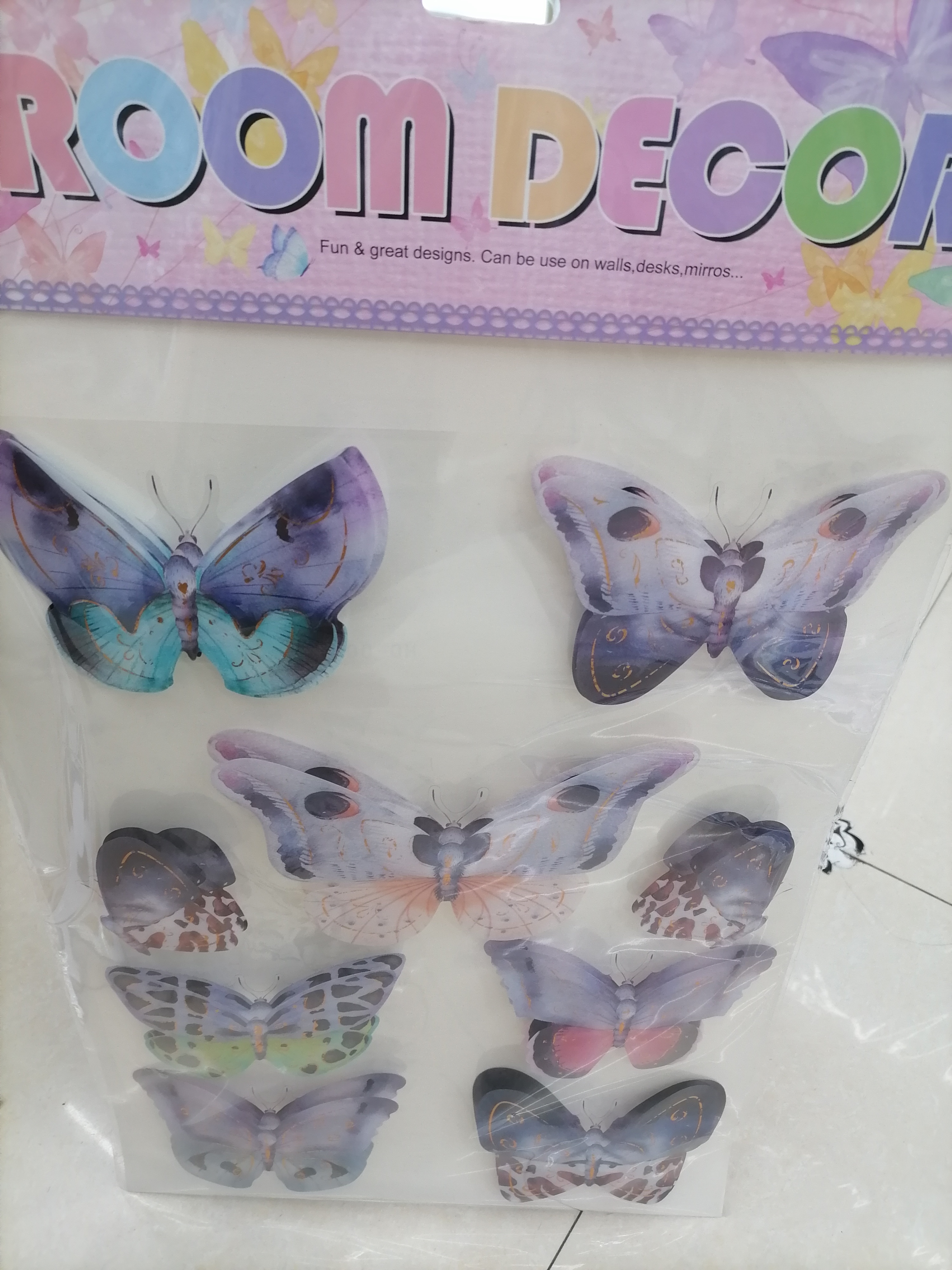 新品3D立体蝴蝶家居客厅自粘贴卧室装饰画产品图