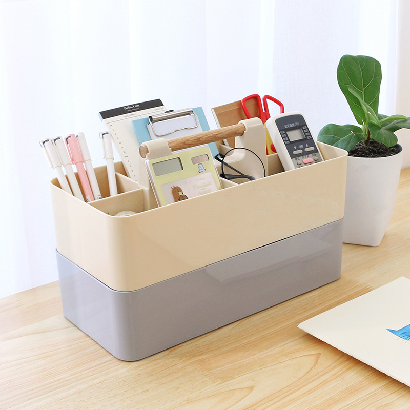 Coffee table organizer box Portable creative sorting desk organizer box multi-cell desktop plastic storage sundry storage basket thumbnail