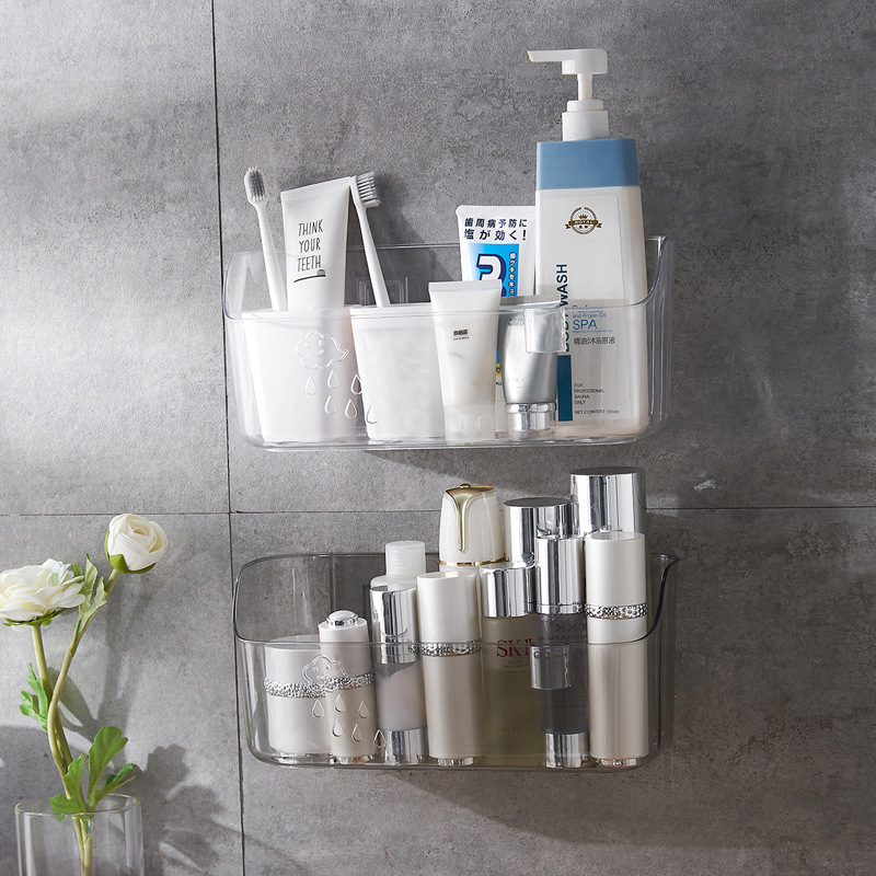 2020创意水晶吸壁篮 简约浴室置物架 卫生间厕所镂空沥水篮批发