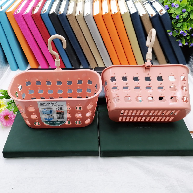 L1242 8220 single hook hanging basket with hook, bathroom hanging basket, bath basket, soft bath basket, 3-yuan store supply in Yiwu Specification image