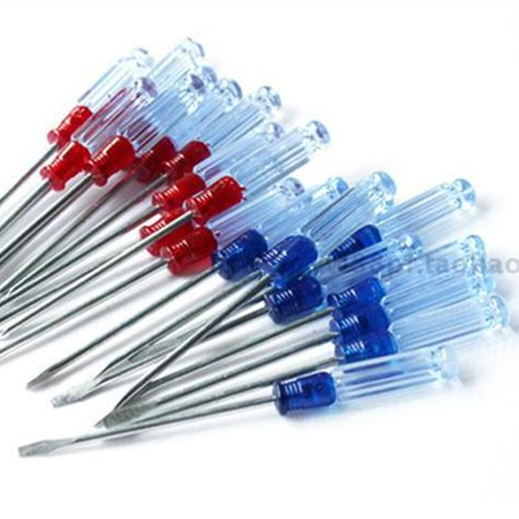 Small three-inch cross-shaped flat-head screwdrivers, crystal small screwdrivers, one-yuan and two-yuan store street stall supply Specification image