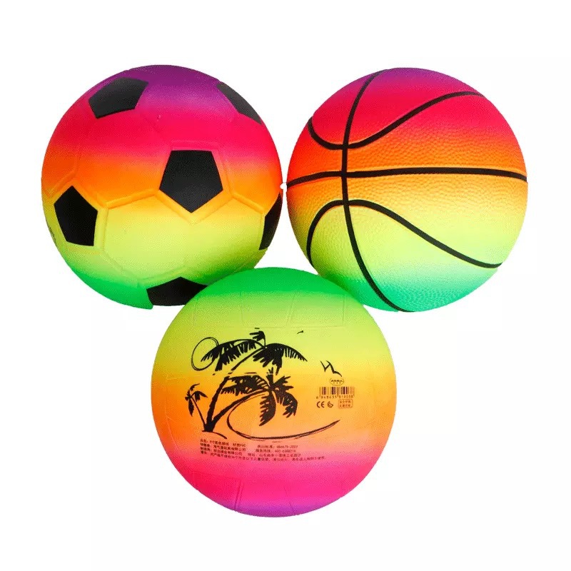 Children's thickened pvc material patting ball rainbow version beach volleyball patting ball patterned leather ball details Picture