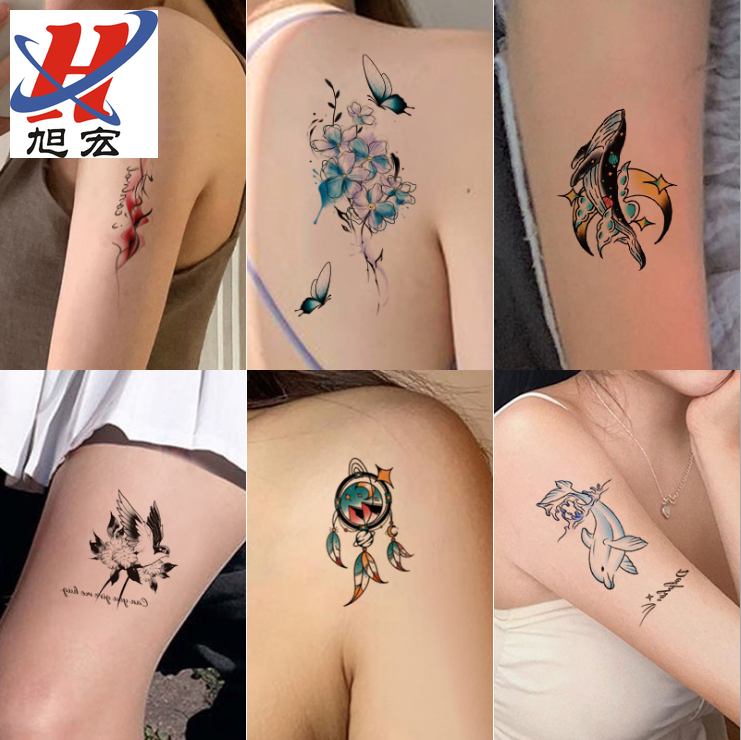 The waterproof, long-lasting, trendy and realistic dark style female tattoo sticker on the back of the hand is a popular online celebrity Specification image