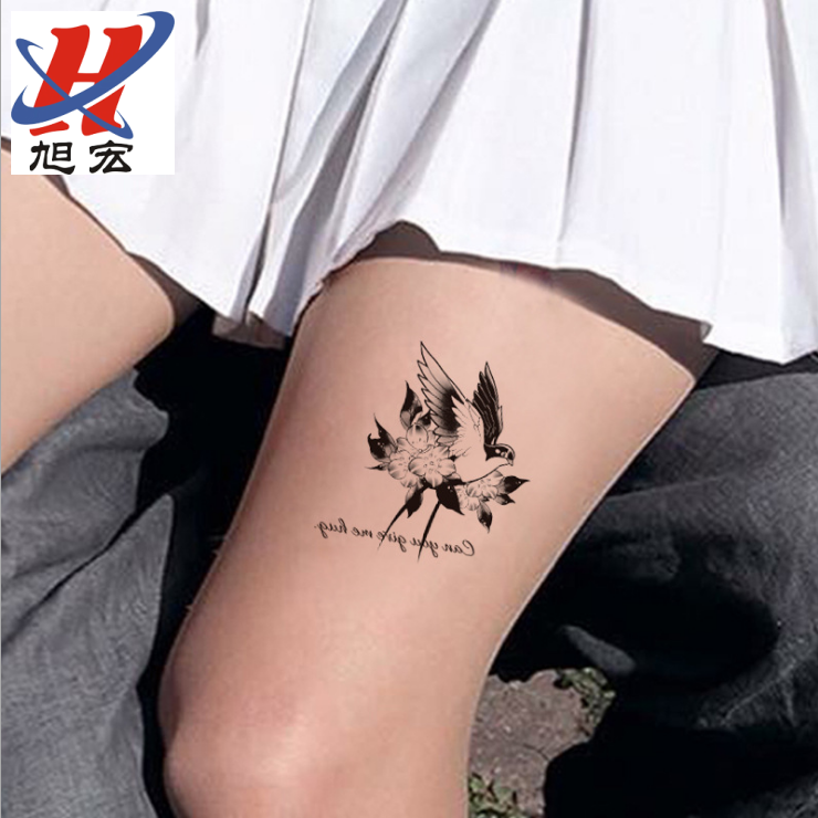 Dark-themed waterproof and long-lasting tattoo stickers for both men and women, skull hand back series, cool finger floral arms, ins style details Picture