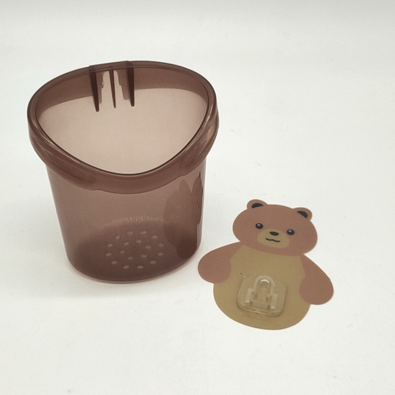 Little Bear Hug storage cup, bathroom wall-mounted storage rack without drilling, comb storage box, toothpaste and toothbrush storage rack details Picture