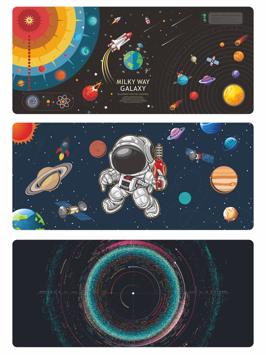 【Galaxy星系】鼠标垫超大号太阳系宇宙星球吃鸡电竞游戏电脑桌垫