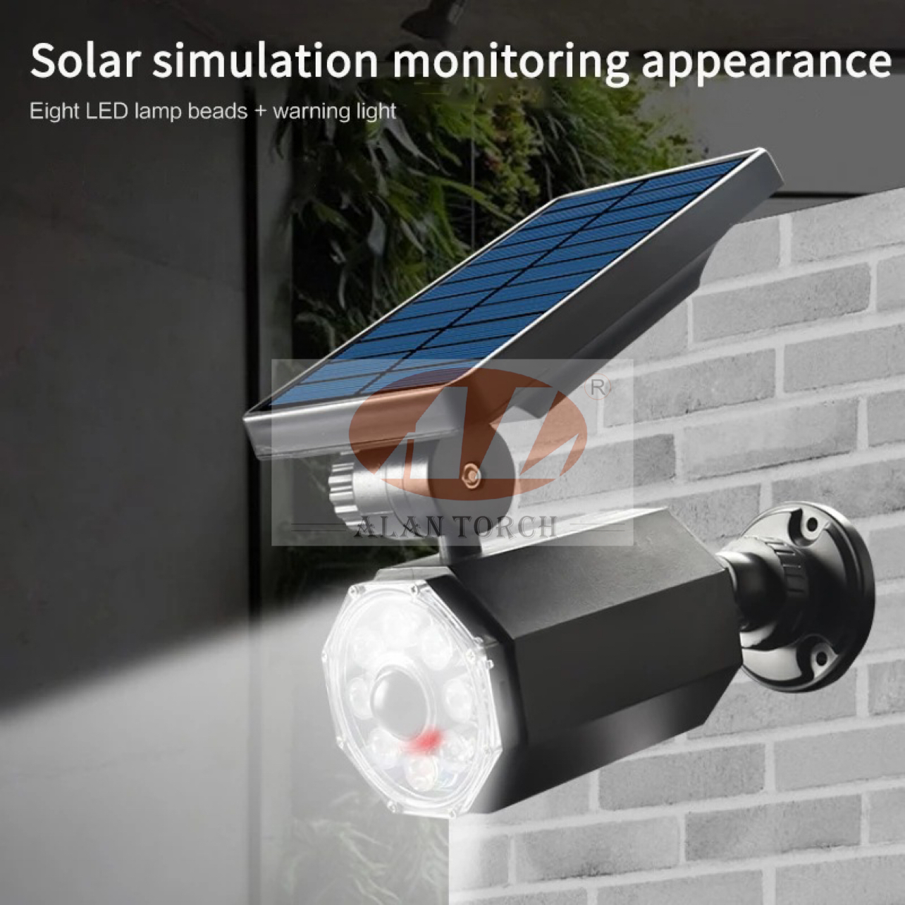 LED 360° rotation simulation monitoring fake camera Solar light human sensor light wall light garden decorative light thumbnail
