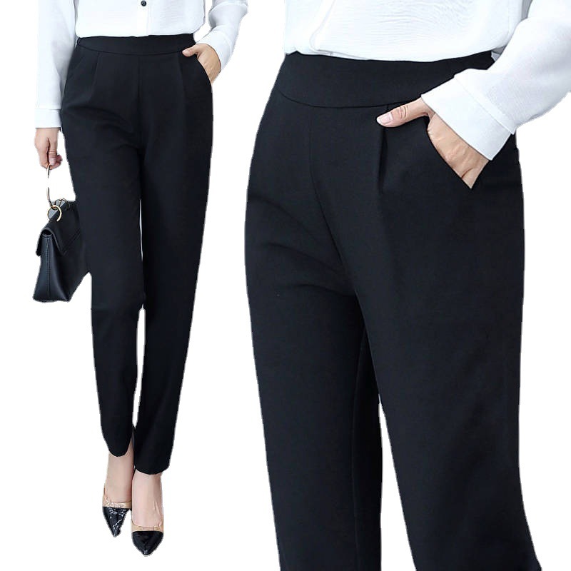 For the spring and autumn of 2021, slim high-waisted stretch women's pants, thin Harem pants, paired with 9-inch pants, large-sized slimming and plump girls Application Scenario