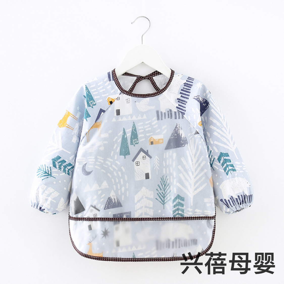 Child's garment waterproof long sleeve reverse dressing baby's eating garment apron child's garment baby bib protective garment thumbnail
