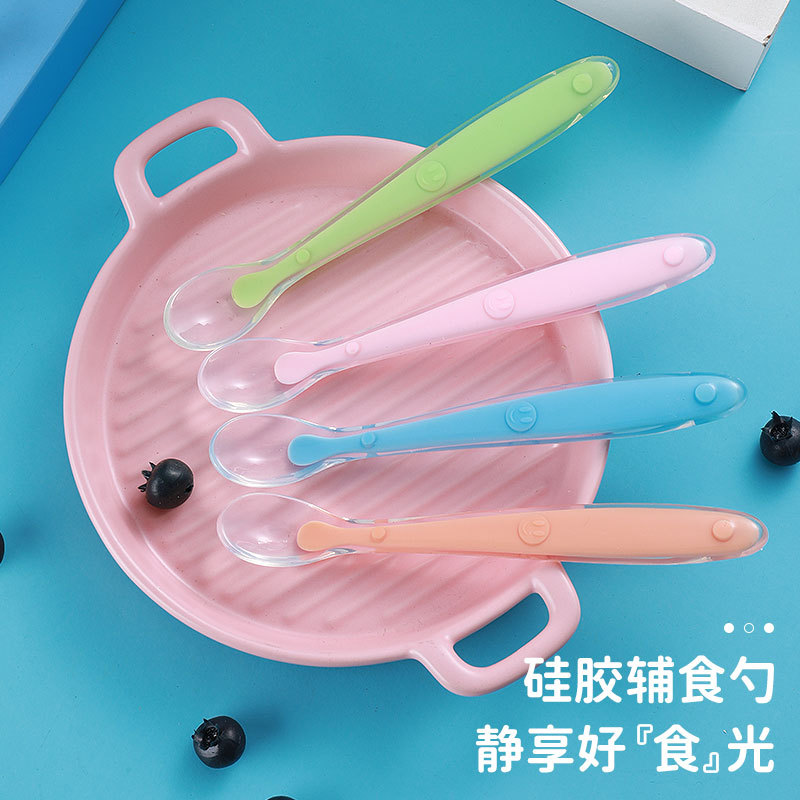 Fabricante straight supply baby silicón cuchara de sopa de cabeza suave cuchara de entrenamiento de bebé cuchara de niños cuchara de silicona de dibujos animados Application Scenario