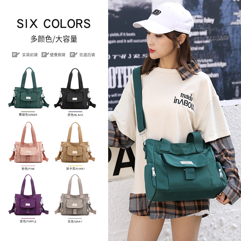 2021 New style Women's multi-layered lightweight single-shoulder crossbody bag, Oxford cloth large-capacity women's handbag details Picture