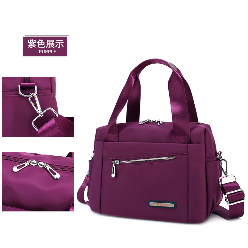 Transfronterizo europeo y americano nuevo estilo casual bolsa de mujer tendencia moda versátil oxford tela mano bl bolsa de hombro bolsa de mamá details Picture