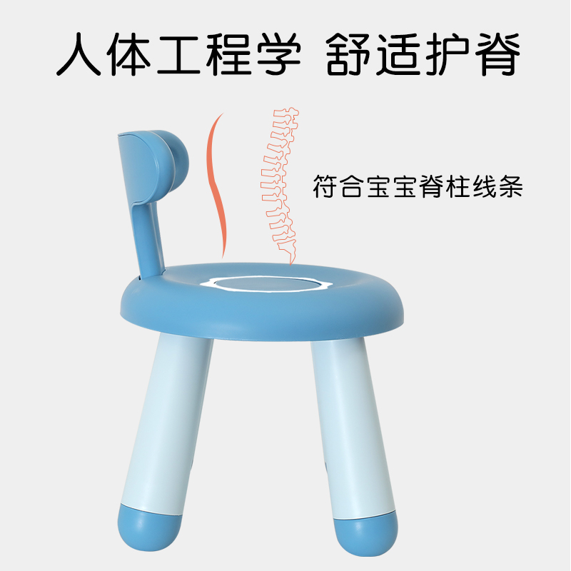 One-piece delivery of baby plastic stools, cartoon round stools, thickened cute children's doughnut children's chairs, backrest chairs Application Scenario