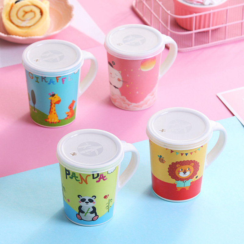 300ml bamboo fiber children's mugs, baby drinking cups, milk drink cups with handles, mother and baby store supply details Picture