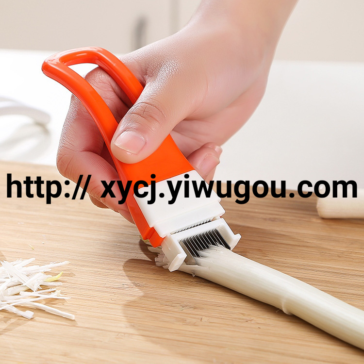 Kitchen vegetable cutting tools: Handle-type large and small scallion shred cutter, scallion flower cutter, scallion shred knife, scallion cutter details Picture