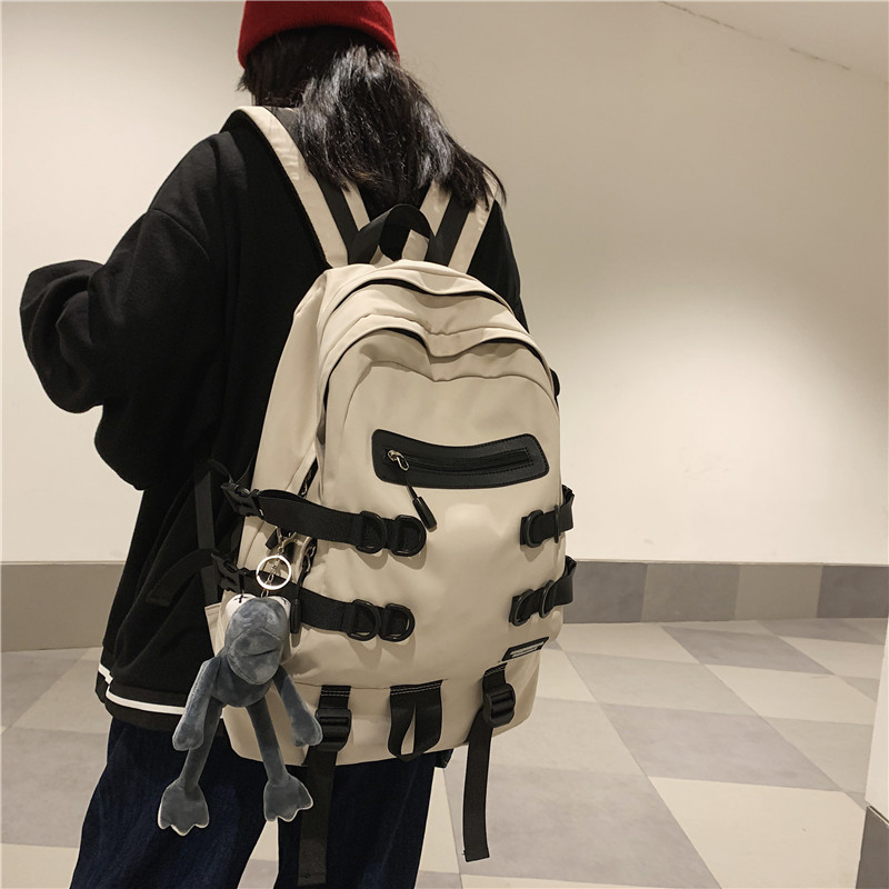 Korean Ins-style schoolbag for girls, simple and versatile, college style forest-themed student backpack, soft girl travel backpack details Picture