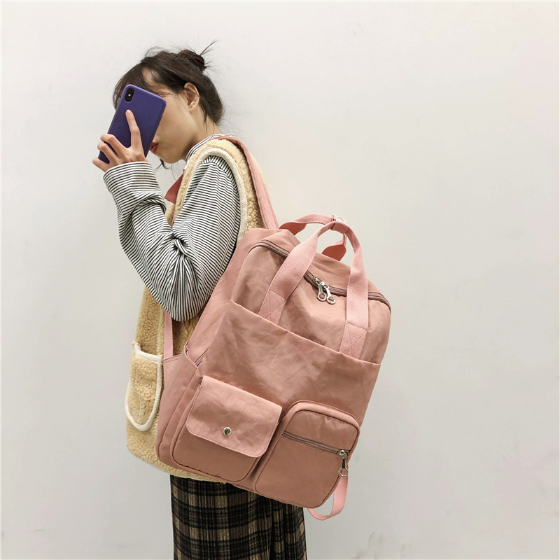 New waterproof large-capacity female Korean version high school and college student Harajuku all-in-one campus backpack for outdoor travel details Picture