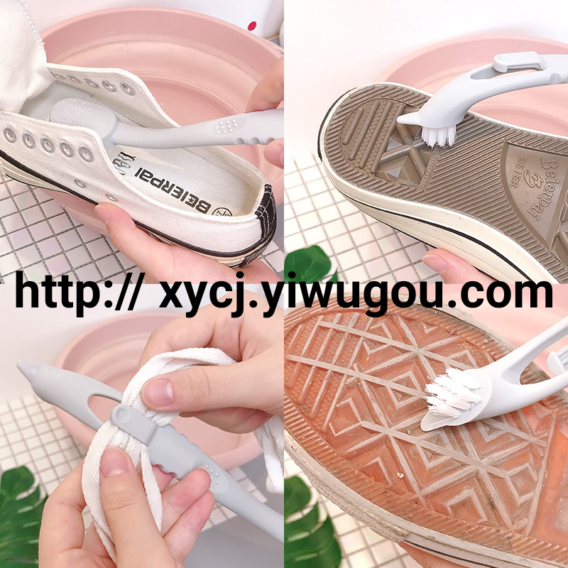 Long-handled double-headed shoe brush, household multi-functional cleaning brush, shoe washing brush, stain removal groove and crevice brush, shoe brush, bristle brush Specification image