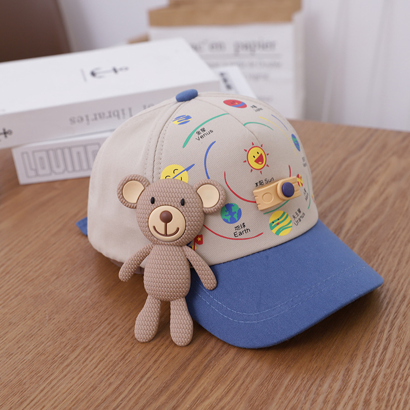 The wholesale trend of the new spring detachable little bear baby sunshade baseball caps from South Korea is in full swing details Picture