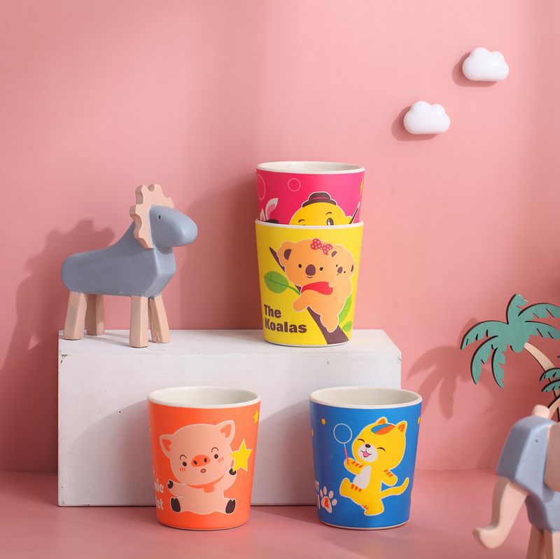 Zhimeiduo Bamboo Fiber children's drinking cups, beverage cups, baby drinking cups, mouthwash cups, mother and baby store supplies