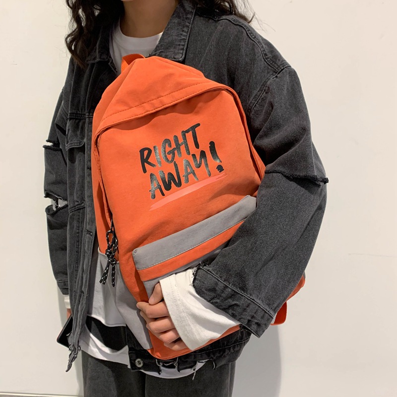 Cross-border exclusive canvas backpack for girls, 2020 Korean version student schoolbag, college style backpack, fashionable and casual travel bag Specification image