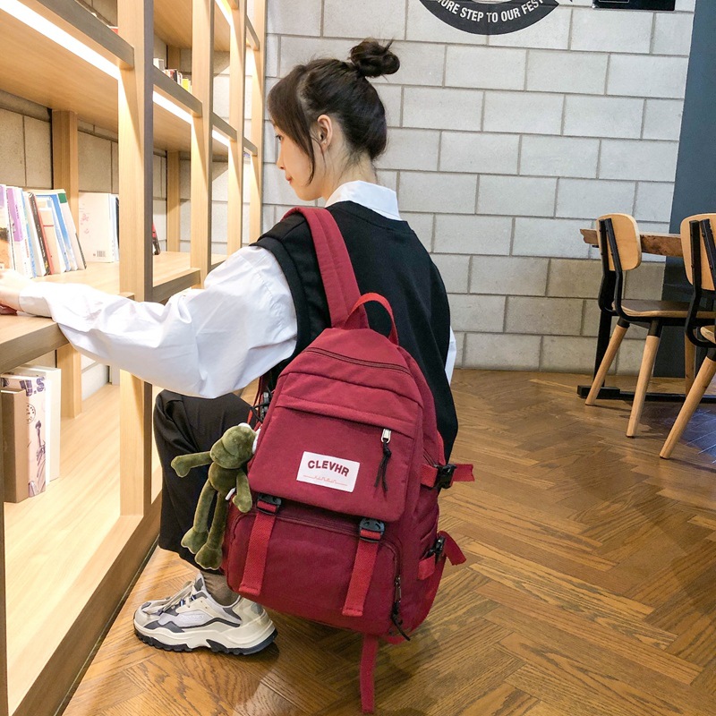 Mochila para las mujeres nuevo estilo coreano sensación vintage chica mochila escolar para las niñas de la escuela secundaria universitario versátil campus ins mochila para las mujeres details Picture
