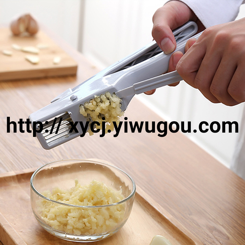 Household multi-functional garlic press, kitchen manual garlic puree maker, two-in-one garlic slicer for making garlic paste