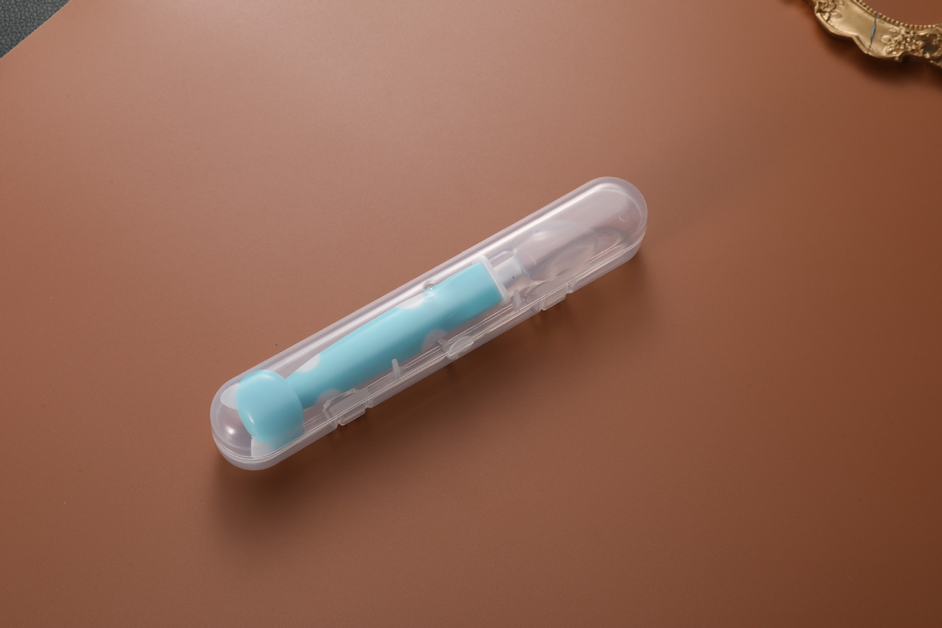 Silicone spoon baby soft head spoon supplementary food feeding medicine baby feeding tableware anti-ironing spoon children eating spoon box details Picture