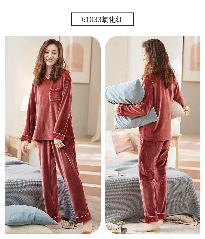 New fall/winter coral velvet pajama Lady thickened and flannel cute fairy warm pants homewear set